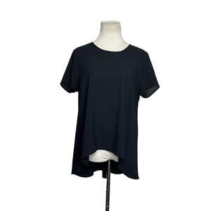 Jack black semi sheer short sleeves hi low blouse size Large